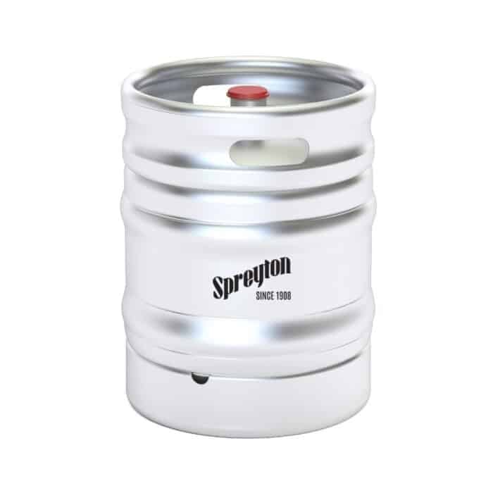 50L metal keg of Kingston Black Cider labelled Spreyton Since 1908.