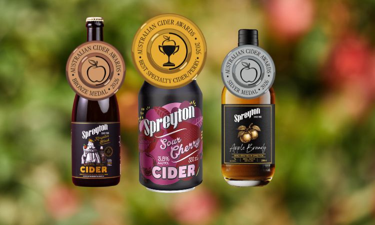 Three 2026 awards, one orchard. Taste award-winning Tasmanian cider and apple brandy at the Spreyton cellar door, 10 minutes from Devonport.